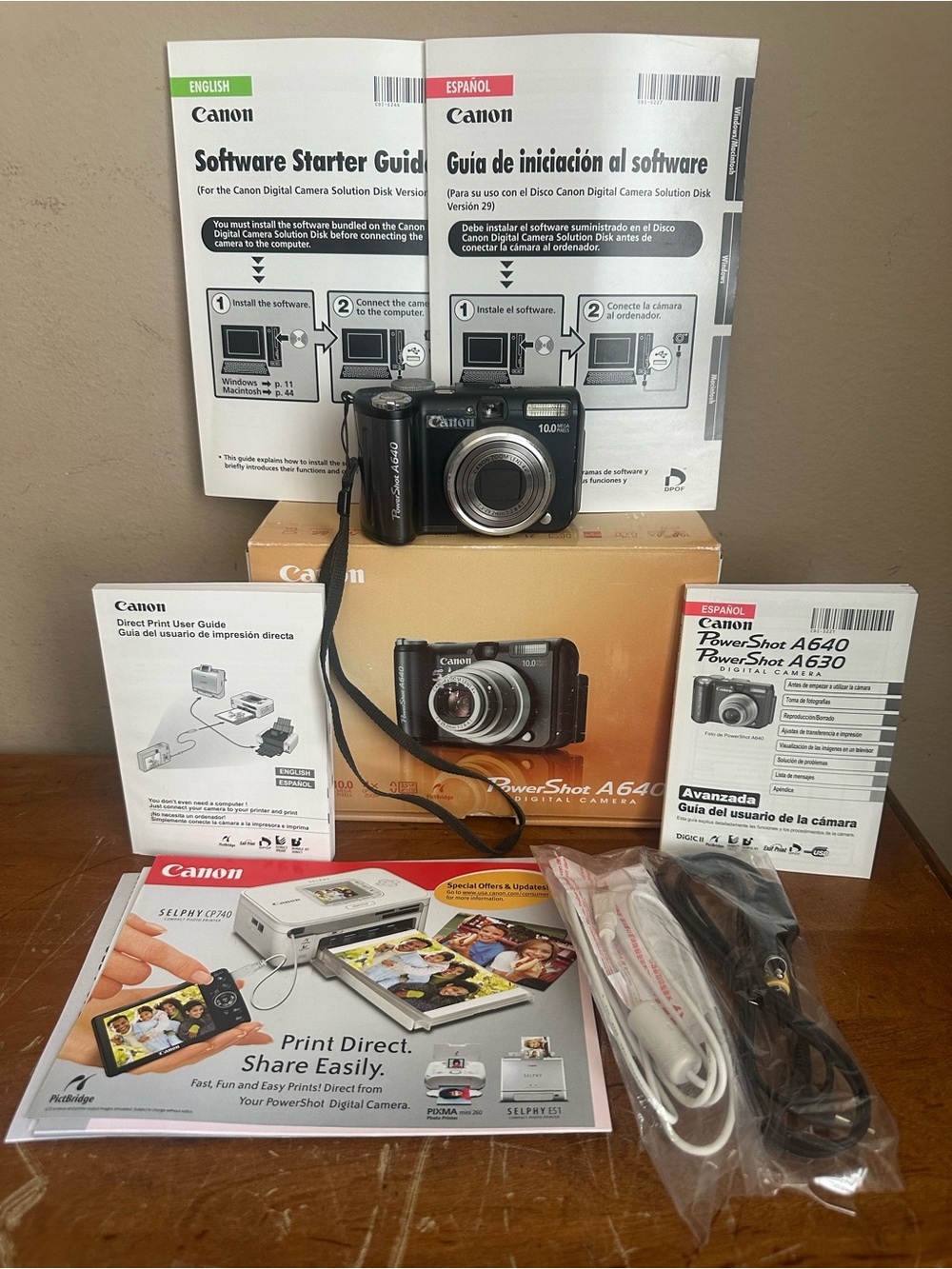 Canon PowerShot A640 Black 2.5" LCD 10.0MP 4x Optical Zoom Digital Camera